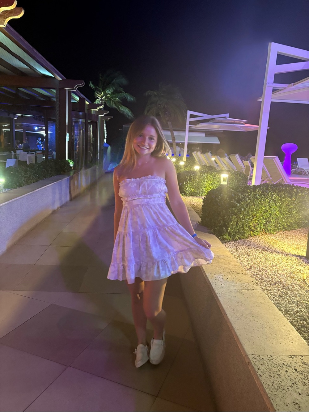 Aeropostale White Strapless Ruffled Sundress